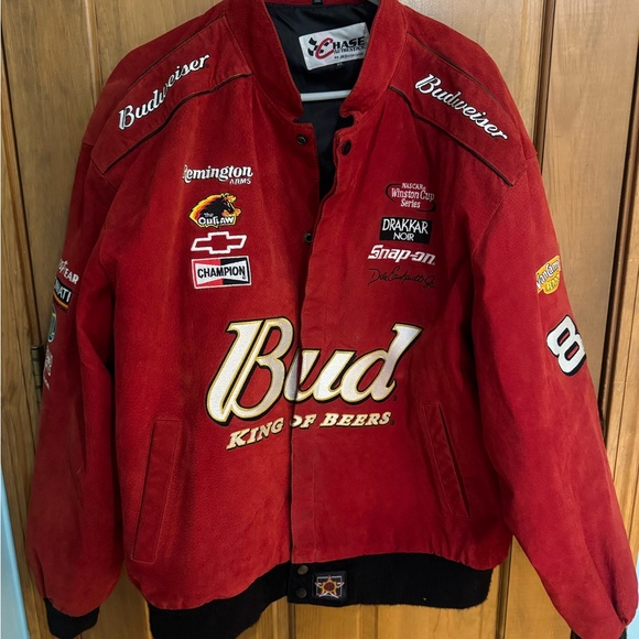 Chase Authentics Red Budweiser Racing Jacket - Picture 1 of 14
